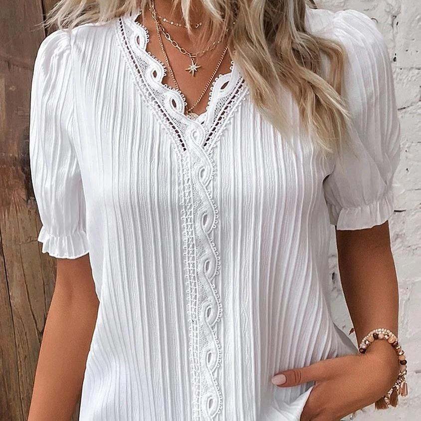Leia | Romantisk Sommarblus i Spets