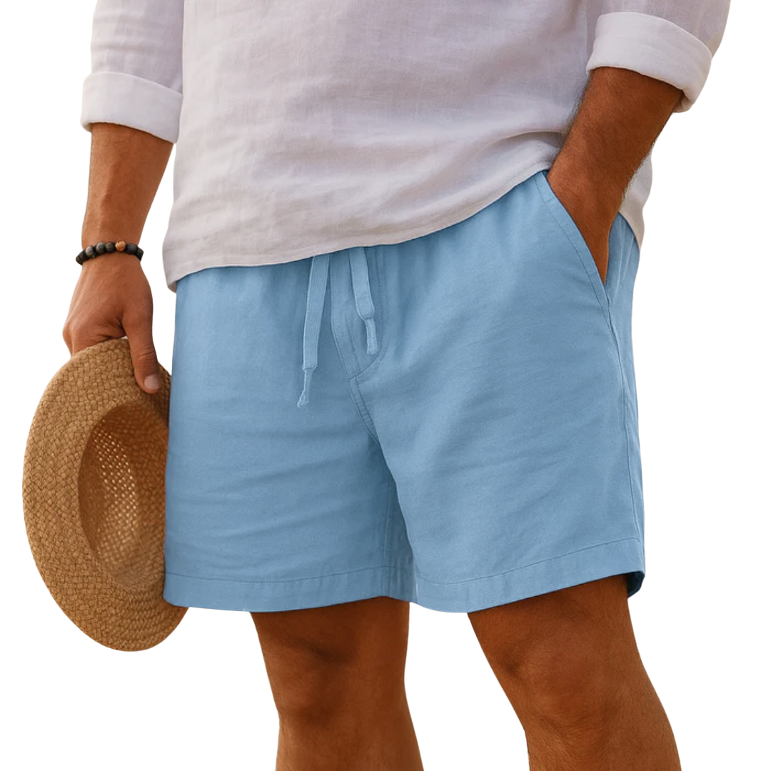 Justus | Eleganta Shorts i Bomull med Resår i Midjan