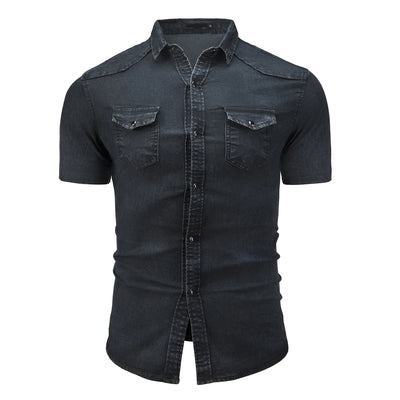 Linus | Kortärmad denimskjorta – Robust stil & ultimat komfort