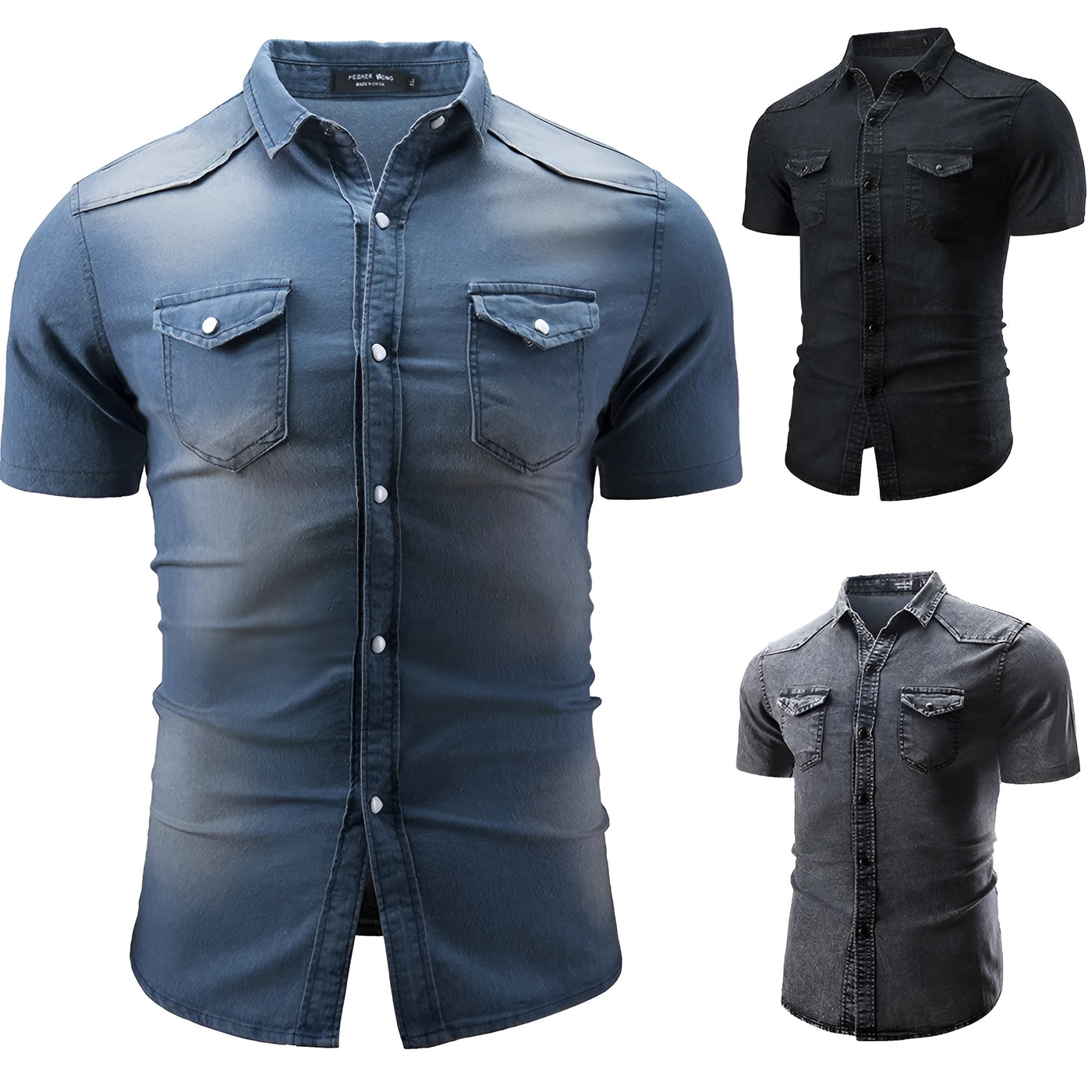 Linus | Kortärmad denimskjorta – Robust stil & ultimat komfort