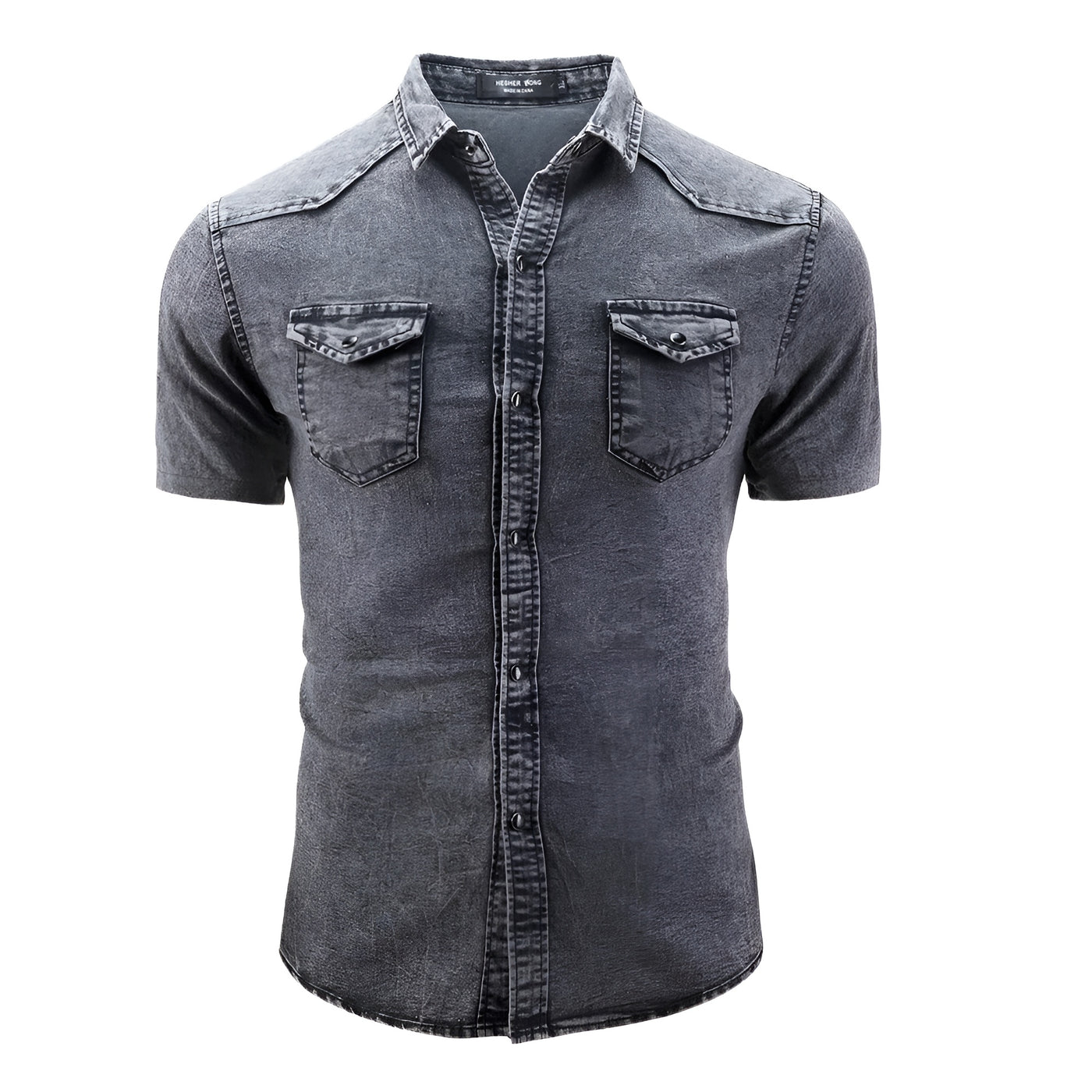 Linus | Kortärmad denimskjorta – Robust stil & ultimat komfort