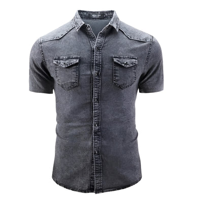 Linus | Kortärmad denimskjorta – Robust stil & ultimat komfort
