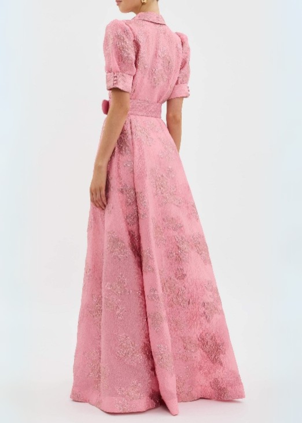 Juni | Elegant Midiklänning med Blommig Struktur